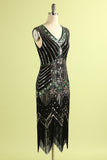 Royal Blue Glitter Fringe Gatsby 1920s Flapper Vestido