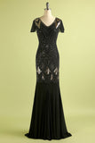 Borgoña Larga 1920s Lentejuelas Flapper Vestido Formal