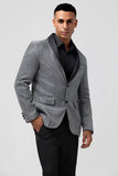 Chal gris brillante solapa Slim Fit Blazer de fiesta para hombre