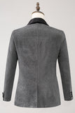 Blazer de fiesta de hombre con solapa chal gris de botonadura sencilla