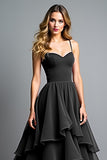 Organza Púrpura Oscuro A Line Spaghetti Straps Vestido Formal