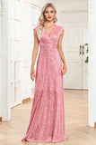 Sparkly A-Line Sleeveless Champagne Madre del vestido de novia