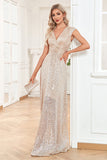 Sparkly A-Line Sleeveless Champagne Madre del vestido de novia