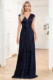 Sparkly A-Line Sleeveless Champagne Madre del vestido de novia