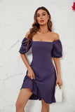 Fucsia Off the Shoulder A-line Vestido de verano