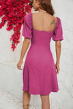 Fucsia Off the Shoulder A-line Vestido de verano