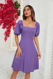 Fucsia Off the Shoulder A-line Vestido de verano