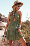 Halter Army Vestido verde de verano sin espalda