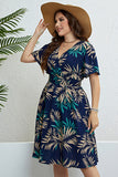 Plus Size Navy V Neck Summer Dress