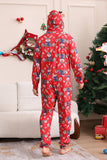 Pijama de una pieza navideño a juego con estampado de alce