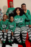 Verde Oscuro Feliz Navidad Estampado Conjuntos de Pijamas Familiares