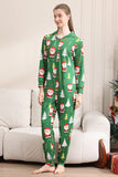 Pijama verde de Navidad para la familia Navidad a juego para mujeres hombres con capucha de una pieza pijamas de vacaciones