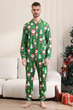 Pijama verde de Navidad para la familia Navidad a juego para mujeres hombres con capucha de una pieza pijamas de vacaciones