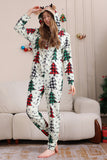 Familia Navidad Pijama Ropa para padres e hijos Lindo árbol de Navidad Mono con capucha Navidad Conjunto familiar