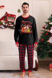 Negro Rojo Pijama Familiar A Juego Niños Adultos Tops De Bebé Y Pantalones A Cuadros Conjunto de Pijama de Navidad