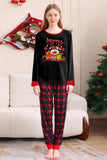 Negro Rojo Pijama Familiar A Juego Niños Adultos Tops De Bebé Y Pantalones A Cuadros Conjunto de Pijama de Navidad