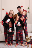 Negro Rojo Pijama Familiar A Juego Niños Adultos Tops De Bebé Y Pantalones A Cuadros Conjunto de Pijama de Navidad