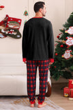 Negro Rojo Pijama Familiar A Juego Niños Adultos Tops De Bebé Y Pantalones A Cuadros Conjunto de Pijama de Navidad