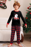 Negro Rojo Pijama Familiar A Juego Niños Adultos Tops De Bebé Y Pantalones A Cuadros Conjunto de Pijama de Navidad