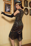 Red Gatsby Glitter Fringe 1920s Flapper Vestido