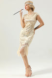 Red Gatsby Glitter Fringe 1920s Flapper Vestido