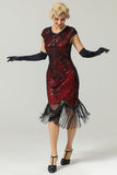 Golden Gatsby Glitter Fringe 1920s Flapper Vestido