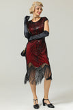 Golden Gatsby Glitter Fringe 1920s Flapper Vestido