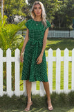 Vestido de verano Midi de lunares verdes