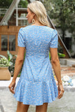 Vestido casual con estampado floral azul