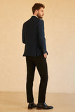 Peak Lapel Navy Wedding Men Suit