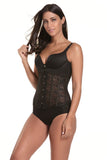 Hebilla de encaje negro Control de cintura Shapewear