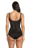 Hebilla de encaje negro Control de cintura Shapewear