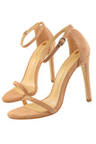 Tacones de aguja de albaricoque Strappy